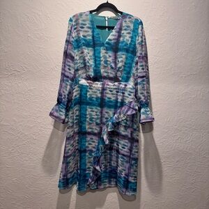 Soft Surroundings Colorful Wrap Style Mid Length Dress